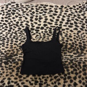 Garage Black Tank Top with Open Back